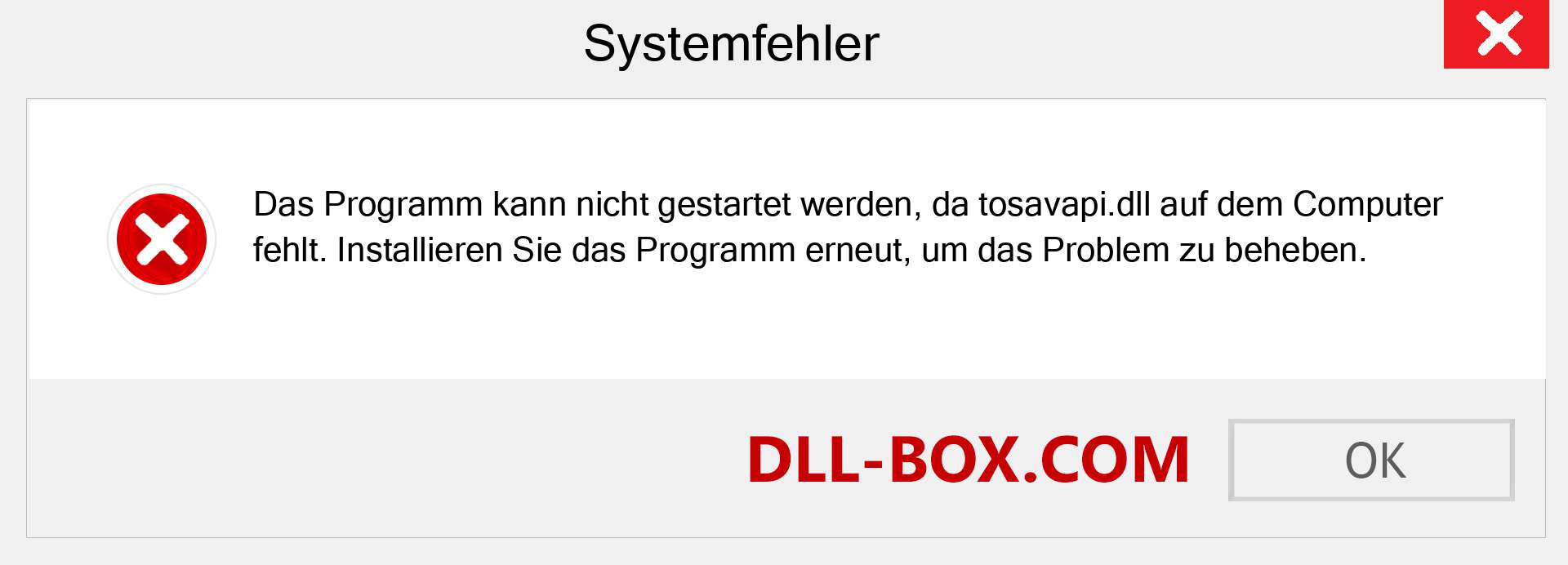 tosavapi.dll-Datei fehlt?. Download für Windows 7, 8, 10 - Fix tosavapi dll Missing Error unter Windows, Fotos, Bildern