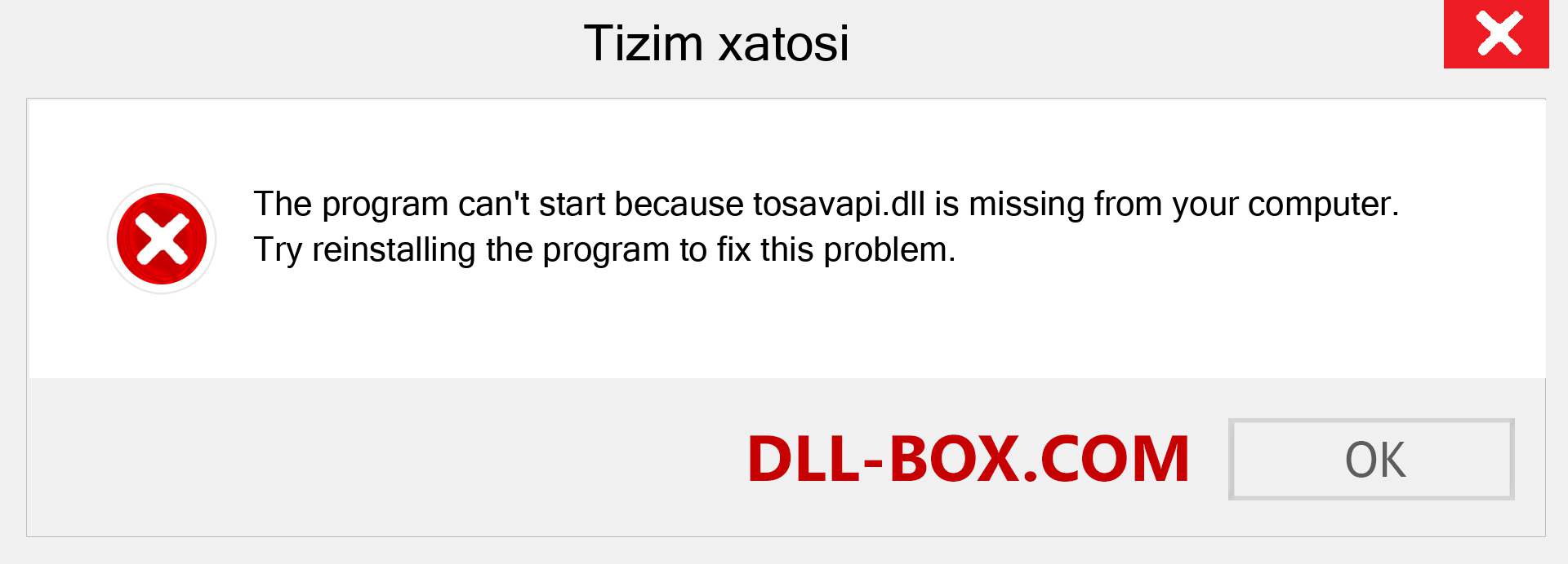 tosavapi.dll fayli yo'qolganmi?. Windows 7, 8, 10 uchun yuklab olish - Windowsda tosavapi dll etishmayotgan xatoni tuzating, rasmlar, rasmlar